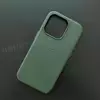 Чехол iPhone 15 Pro Leather Case (MagSafe) Green Forest