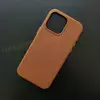 Чехол iPhone 15 Pro Max Leather Case (MagSafe) Cinnamon