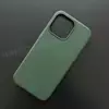 Чехол iPhone 15 Pro Max Leather Case (MagSafe) Green Forest