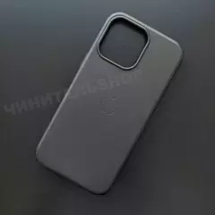 Чехол iPhone 15 Pro Max Leather Case (MagSafe) Black