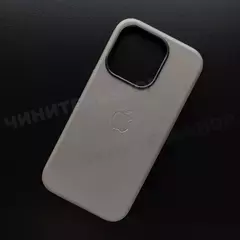 Чехол iPhone 15 Pro Leather Case (MagSafe) Graphite