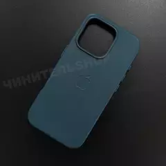 Чехол iPhone 16 Pro Leather Case (MagSafe) Pacific Blue