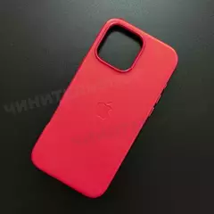 Чехол iPhone 16 Pro Max Leather Case (MagSafe) Red