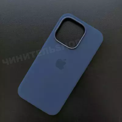 Чехол iPhone 15 Pro Silicone Case (MagSafe) Storm Blue