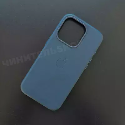 Чехол iPhone 15 Pro Leather Case (MagSafe) Pacific Blue