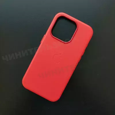 Чехол iPhone 15 Pro Leather Case (MagSafe) Red