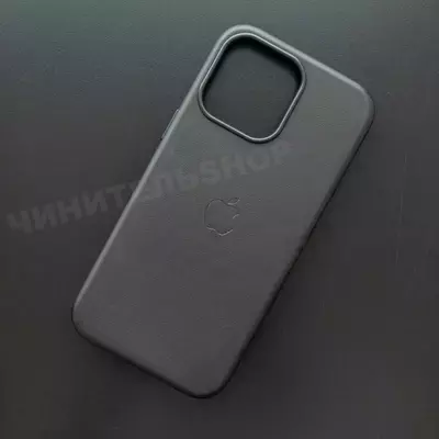 Чехол iPhone 15 Pro Max Leather Case (MagSafe) Black