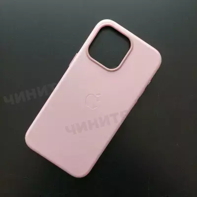 Чехол iPhone 15 Pro Max Leather Case (MagSafe) Chalk Pink