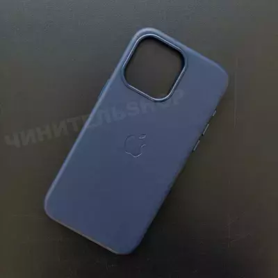 Чехол iPhone 15 Pro Max Leather Case (MagSafe) Night Blue