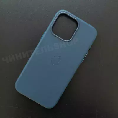 Чехол iPhone 15 Pro Max Leather Case (MagSafe) Pacific Blue