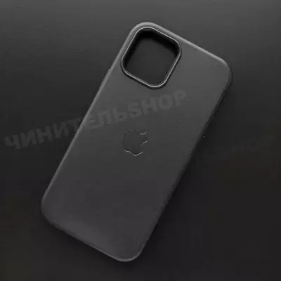Чехол iPhone 12/12 Pro Leather Case (MagSafe) Black