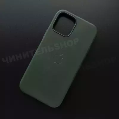 Чехол iPhone 12/12 Pro Leather Case (MagSafe) Green Forest