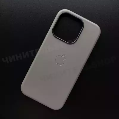 Чехол iPhone 15 Pro Leather Case (MagSafe) Graphite