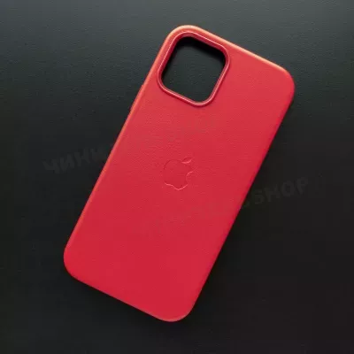 Чехол iPhone 12/12 Pro Leather Case (MagSafe) Red