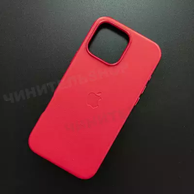 Чехол iPhone 16 Pro Max Leather Case (MagSafe) Red