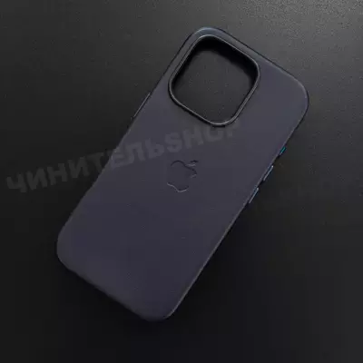 Чехол iPhone 16 Pro Leather Case (MagSafe) Night Blue