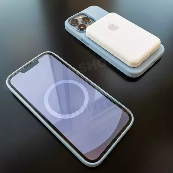 Чехол iPhone 13 Pro Max Silicone Case (MagSafe) Blue Fog