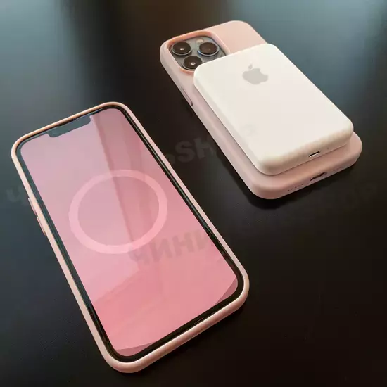 Чехол iPhone 13 Pro Max Silicone Case (MagSafe) Chalk Pink