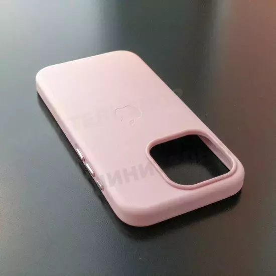 Чехол iPhone 15 Pro Leather Case (MagSafe) Chalk Pink