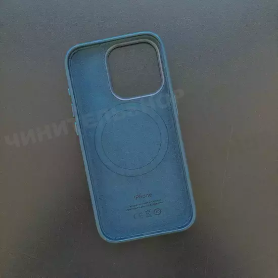 Чехол iPhone 15 Pro Leather Case (MagSafe) Pacific Blue