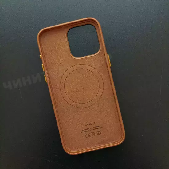 Чехол iPhone 15 Pro Max Leather Case (MagSafe) Cinnamon