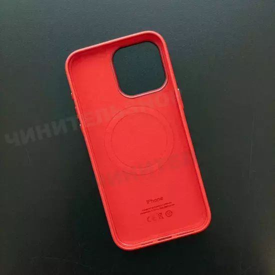 Чехол iPhone 15 Pro Max Leather Case (MagSafe) Red