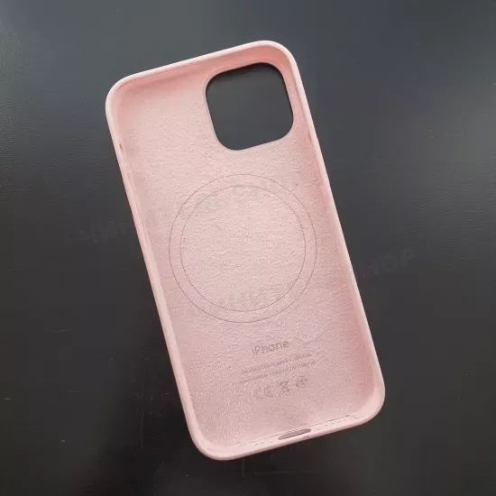 Чехол iPhone 13 mini Silicone Case (MagSafe) Chalk Pink