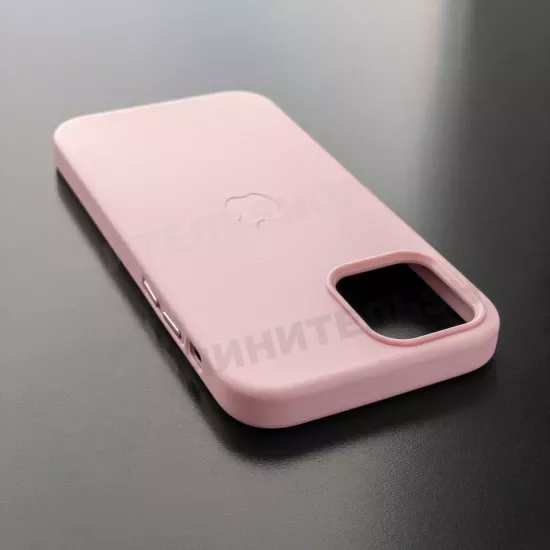 Чехол iPhone 12/12 Pro Leather Case (MagSafe) Chalk Pink