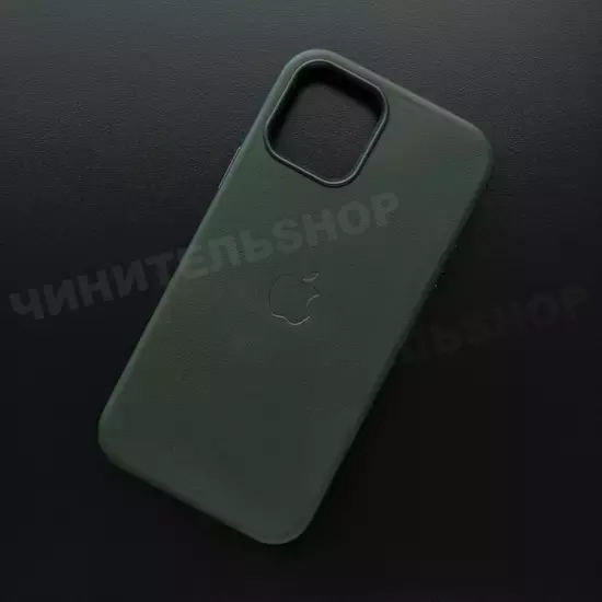 Чехол iPhone 12/12 Pro Leather Case (MagSafe) Green Forest