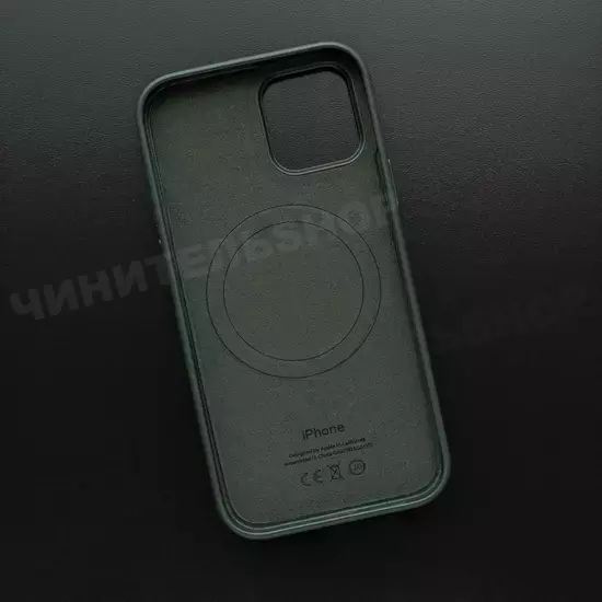 Чехол iPhone 12/12 Pro Leather Case (MagSafe) Green Forest
