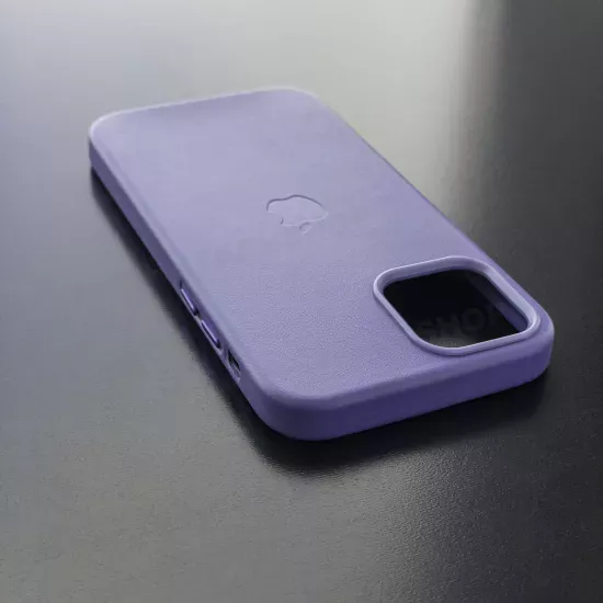 Чехол iPhone 12/12 Pro Leather Case (MagSafe) Lavender