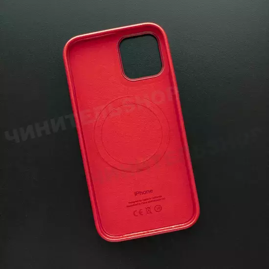 Чехол iPhone 12/12 Pro Leather Case (MagSafe) Red