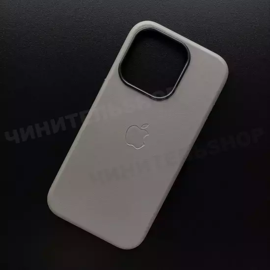Чехол iPhone 15 Pro Leather Case (MagSafe) Graphite
