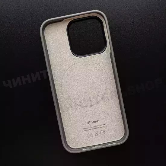 Чехол iPhone 15 Pro Leather Case (MagSafe) Graphite