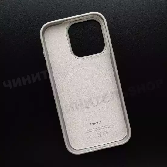 Чехол iPhone 15 Pro Leather Case (MagSafe) Moonstone