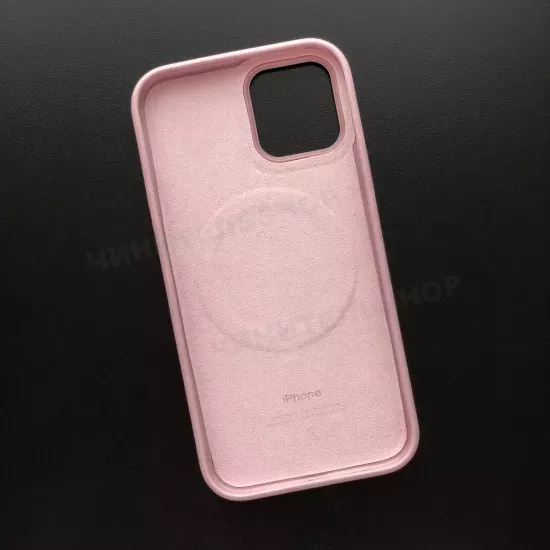 Чехол iPhone 12/12 Pro Leather Case (MagSafe) Chalk Pink