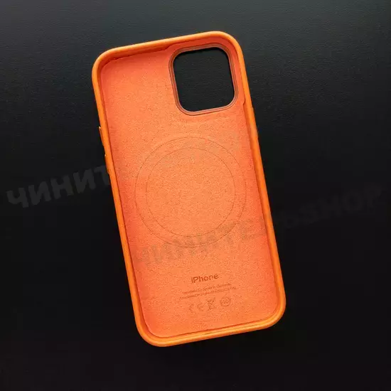 Чехол iPhone 12/12 Pro Leather Case (MagSafe) Wild Orange