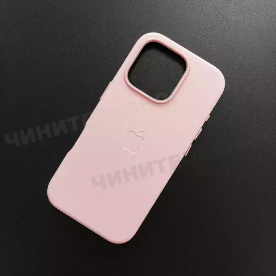 Чехол iPhone 16 Pro Leather Case (MagSafe) Chalk Pink