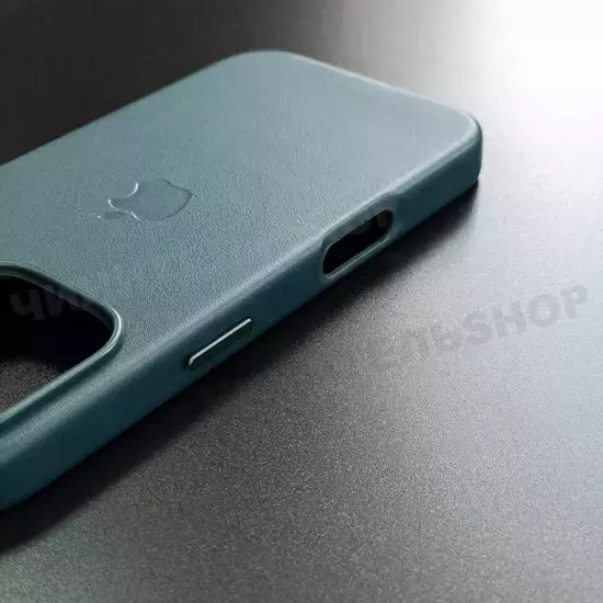 Чехол iPhone 16 Pro Leather Case (MagSafe) Marine Green