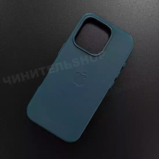 Чехол iPhone 16 Pro Leather Case (MagSafe) Pacific Blue Чехол iPhone 16 Pro Leather Case (MagSafe) Pacific Blue