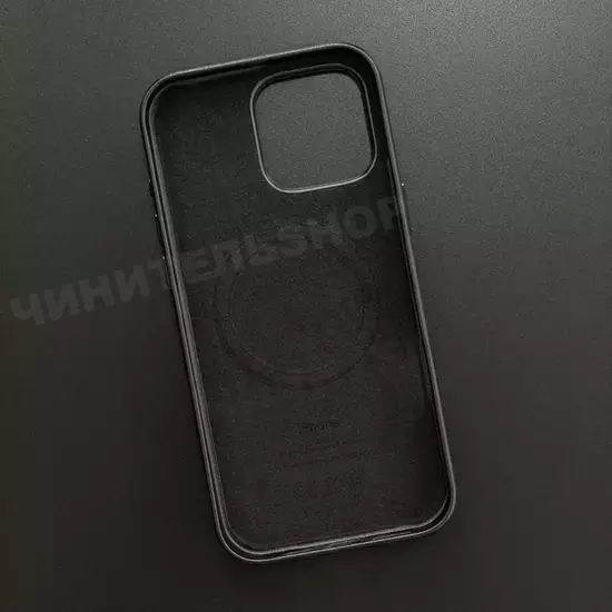Чехол iPhone 16 Pro Max Leather Case (MagSafe) Black