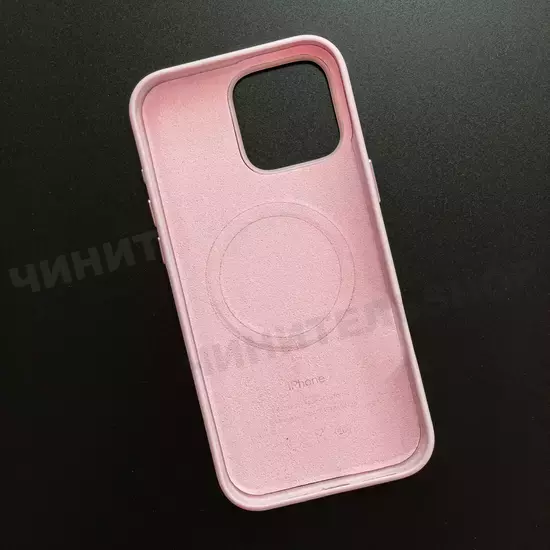Чехол iPhone 16 Pro Max Leather Case (MagSafe) Chalk Pink