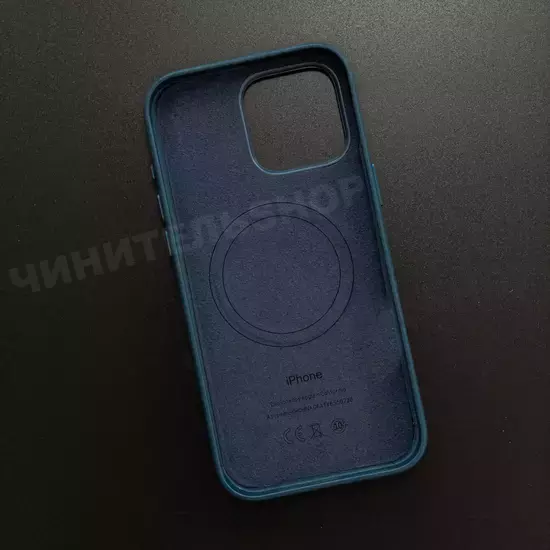 Чехол iPhone 16 Pro Max Leather Case (MagSafe) Pacific Blue