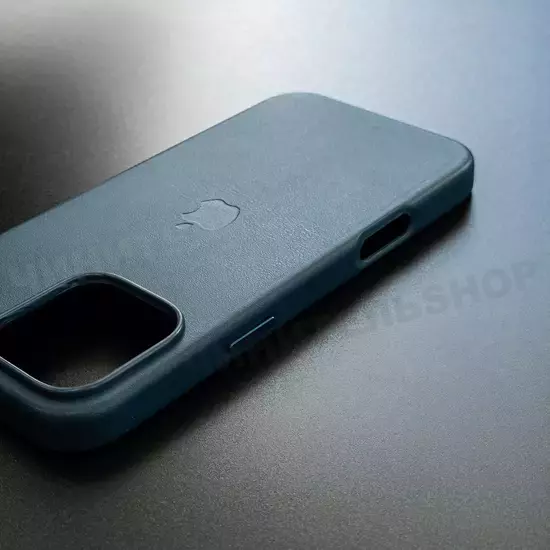 Чехол iPhone 16 Pro Max Leather Case (MagSafe) Pacific Blue