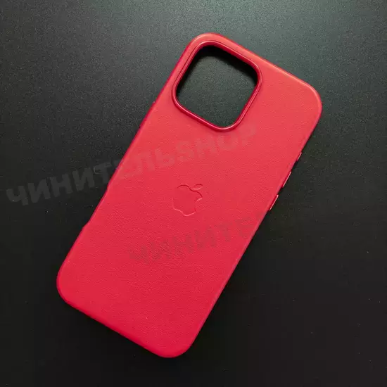 Чехол iPhone 16 Pro Max Leather Case (MagSafe) Red