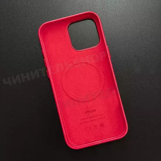 Чехол iPhone 16 Pro Max Leather Case (MagSafe) Red