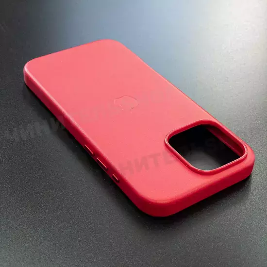 Чехол iPhone 16 Pro Max Leather Case (MagSafe) Red