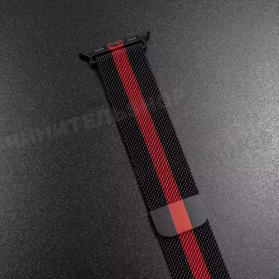 Ремешок Apple Watch 38/40/41mm – Milanese Loop – Black & Red