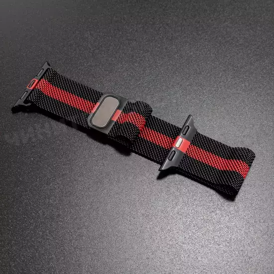Ремешок Apple Watch 38/40/41mm – Milanese Loop – Black & Red