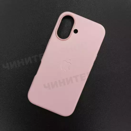 Чехол iPhone 16 Leather Case (MagSafe) Chalk Pink
